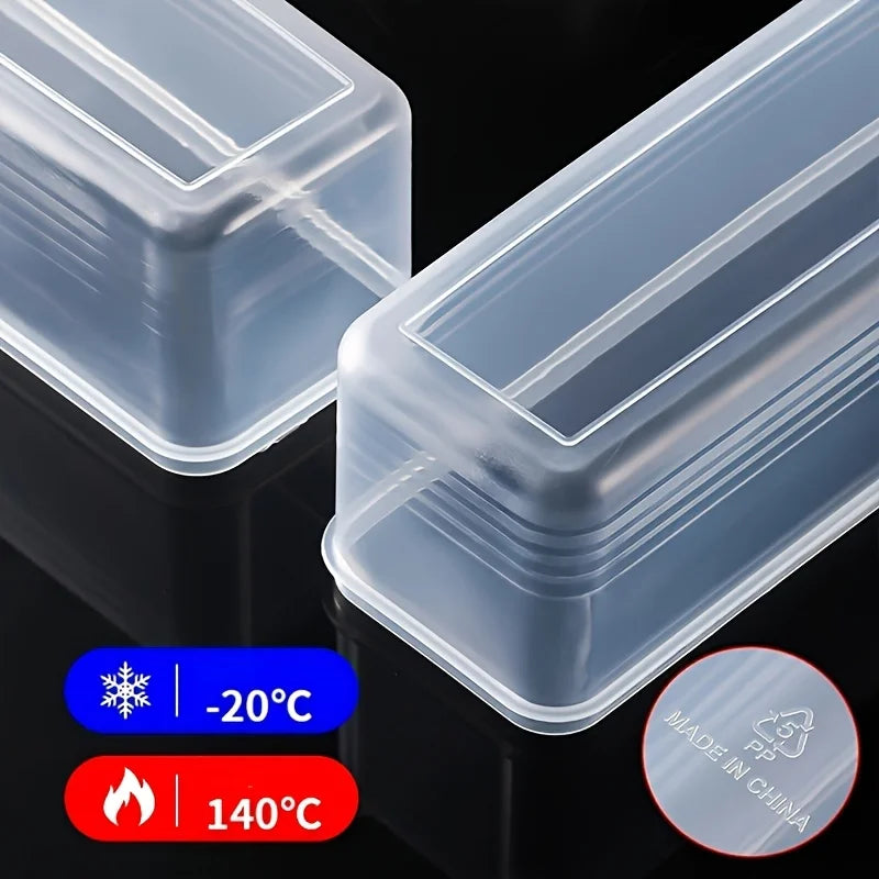 4-pack Rectangular Food Storage Containers, Reusable Refrigerator Storage Boxes, Stackable Durable Sealed Freezer Containers