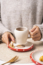 Red Mushroom ceramic Coffee Mug Dinner Plates Noodle Bowls Salad Bowls Teapot Cakepan Afternoon Tea Party Gift for Girl