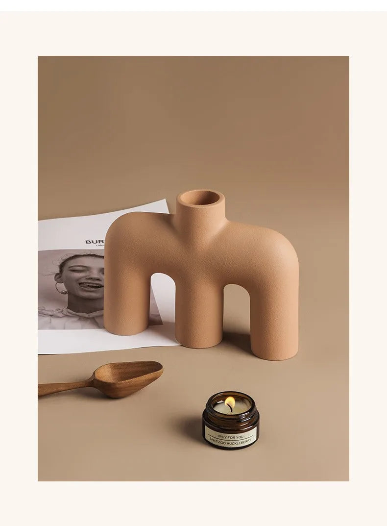 INS Ceramic Art Vase, Modern Simple Home Living Room Flower Arrangement, Advanced Sense Decorative Device, New