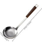 Kitchen Wooden Handle Wok Spatula Cooking Utensils Stainless Steel Frying Shovel Colander Soup Rice Spoon Kitchenware Tools