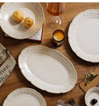 Baroque Vintage Ceramic Dinner Plates Western Food Dishes and Plates Sets European Modern Kiln Change Carving  Tableware Home