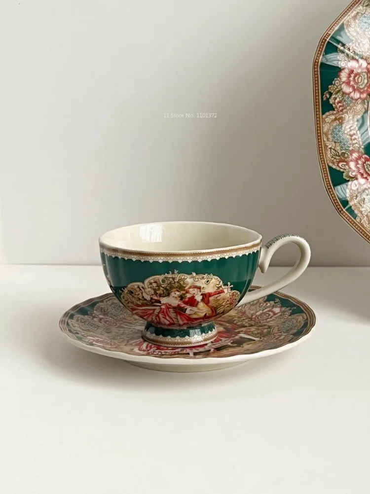 European Famous Painting Series Tableware Set Ceramic Material Underglaze Color Craftsmanship Handmade Painting