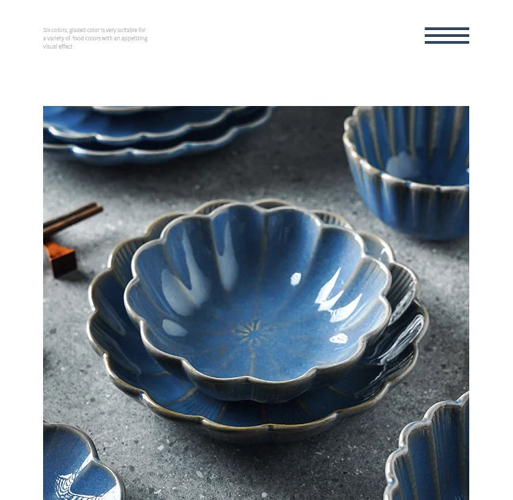 Ceramic Dinner Plate Tableware Coffee Mug Cup Steak Plate Salad Soup Noodles Bowl Chrysanthemum Dinnerware