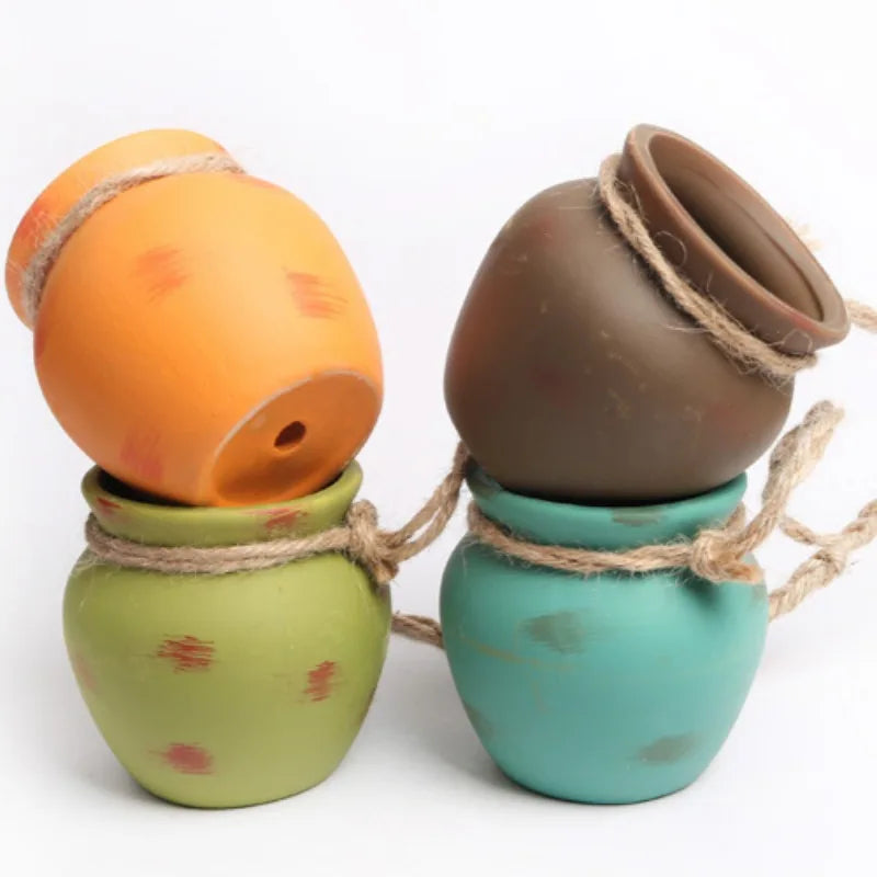 Creative Ceramic Wall Accents Small Flower Pot Wall Hanging Ornament Luxury Miniature Aesthetic Modern Wall Accents Home Decor