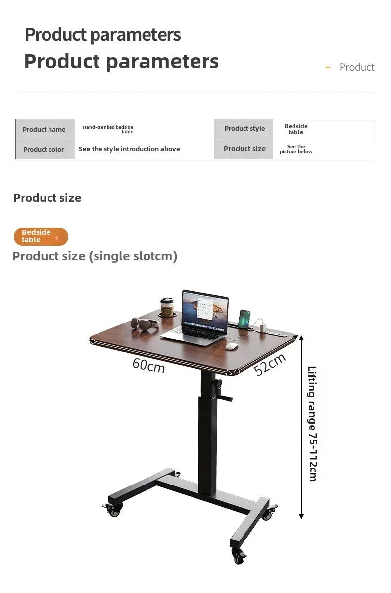 Height Adjustable Computer Desk Mobile Small Desk for Live Streaming Home Study Office Desk Standing Workstation desks
