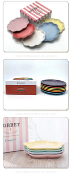 Le Creuset Cool Color Ceramic Dinner Plate Set High-Temperature Resistant 18cm/23cm Flower Plate Kitchen Dining Tableware