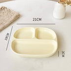 3Grid Ceramic Dinner Plates Solid Color Serving Dishes Salad Dinnerware Dining Compartment Plate Kitchen Eco-friendly Tableware