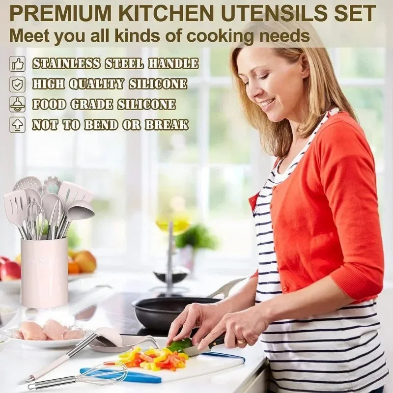 Best kitchen Cookware Set, 43 pcs Spatula Set, Non - stick Heat Resistant, Silicone Kitchen Cooking Utensil Set