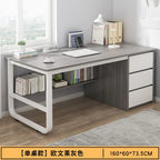 Contemporary Office Study Desk, Contemporary Computer Desk Writing Desk PC Desk Work Desk with 3-Drawers and Metal Legs