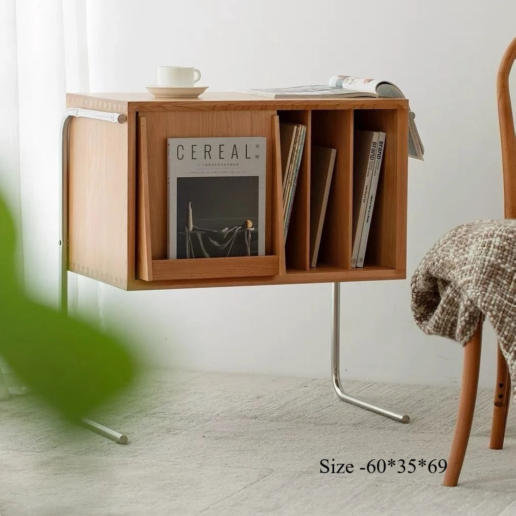 Multifunctional Beauty:Modern Solid Wood Magazine Storage, Chinese-Inspired Side Cabinet, and Floor Display for Bedroom Elegance