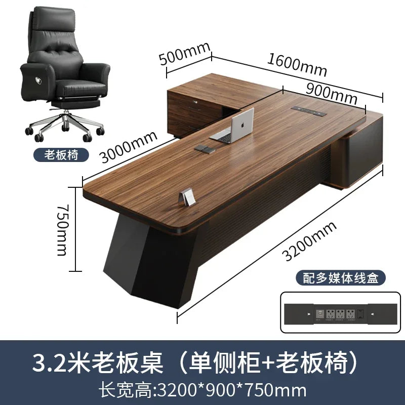 Shelves Modern Office Desk Executive Corner Luxury Vanity Work Office Desk Minimalist Conference Storage Wooden Bureau Furniture