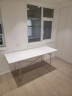 Office Table Simple Stainless Steel Square Standing Desk Modern Conference Lifting Computer White Desk Table Office Furniture