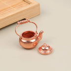 Kettle 1:12 Mini Kitchen Utensils Sets Cookware Alloy Doll Kitchen Set Mini 1:12 Scale Mini Kitchen Cooking Kit Mini Play House