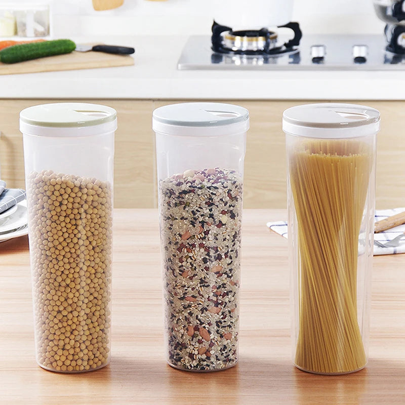 Food Storage Box Airtight Sealed Containers Grain Pasta Storage Box For Cereal Spaghetti Noodle Wheat Pasta Kitchen Organizer