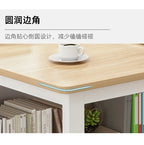 Contemporary Office Study Desk, Contemporary Computer Desk Writing Desk PC Desk Work Desk with 3-Drawers and Metal Legs