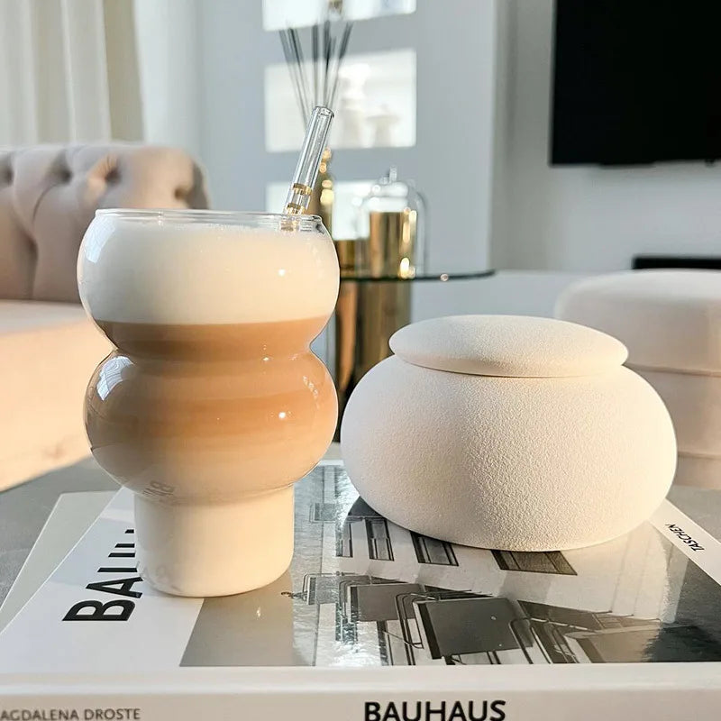 Coffee Glass Latte Cup Bubble Ball Cups Wine Champagne Glasses Juice Milk Whiskey Water Cup Bar Party and Restaurant Drinkware