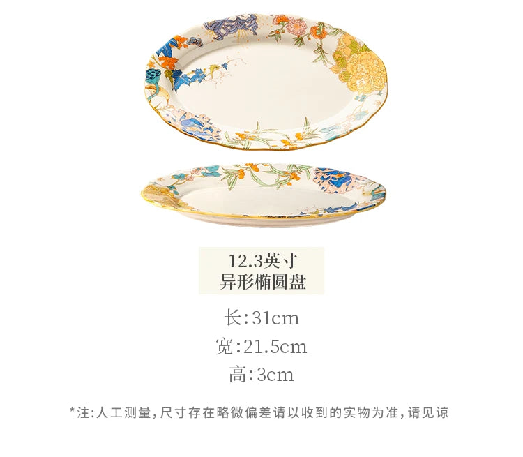 Fine China Kitchen Dinner Set Guests Gift Women Party Plates Dinnerware Sets Ceramic Breakfast Juego De Vajilla Completa Dishes