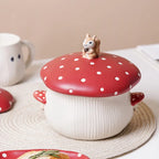 Red Mushroom ceramic Coffee Mug Dinner Plates Noodle Bowls Salad Bowls Teapot Cakepan Afternoon Tea Party Gift for Girl