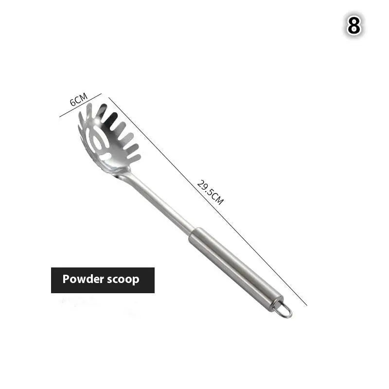 Stainless Steel Kitchen Cookware Set - Cooking Utensils Shovel Soup Spoon Turner Dinnerware - Kitchen Gadgets for Cooking