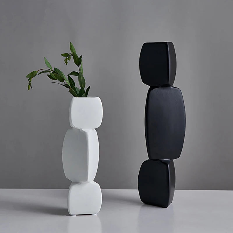 Modern minimalist vase decoration home Flower Arrangement Living Room Flowerpot Nordic minimalist decor black vase Art Ornaments