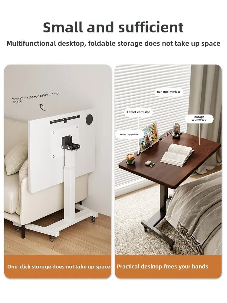 Height Adjustable Computer Desk Mobile Small Desk for Live Streaming Home Study Office Desk Standing Workstation desks