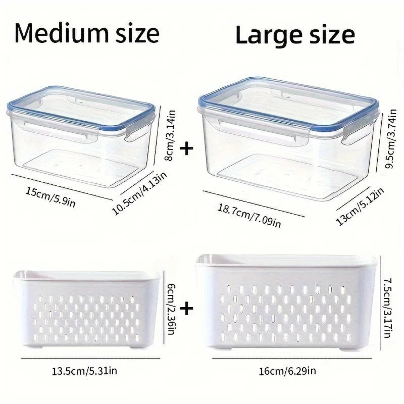 4pcs/set Storage Container, Multifunctional Leak Proof Food Storage Box  food storage containers  containers for kitchen