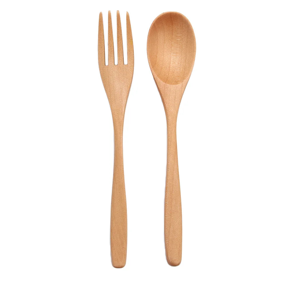 Wooden Dinner Kit Utensil Soups Rice Kitchen Supplies Tableware Dinnerware Sets Fork Spoon