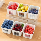 1 Set of Food Storage Containers Square Transparent Compartments for Refrigerators, Salad, Fruit, Vegetable And Condiment Boxes