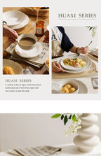 Baroque Vintage Ceramic Dinner Plates Western Food Dishes and Plates Sets European Modern Kiln Change Carving  Tableware Home