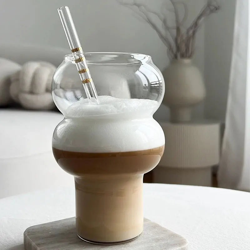 Coffee Glass Latte Cup Bubble Ball Cups Wine Champagne Glasses Juice Milk Whiskey Water Cup Bar Party and Restaurant Drinkware