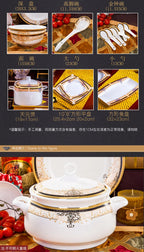 Luxury Ceramic Modern Dinnerware Set Microwaveable Gold Elegant European Style Wedding Dinnerware Party Hotel Vaisselle Gift