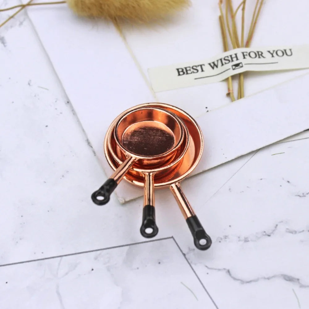 Kettle 1:12 Mini Kitchen Utensils Sets Cookware Alloy Doll Kitchen Set Mini 1:12 Scale Mini Kitchen Cooking Kit Mini Play House