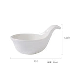 European Ceramic Tableware White Spoon Bowl Caviar Snack Plate Fruit Platter Restaurant Kitchen Ceramic Tableware Bowl Plate Set