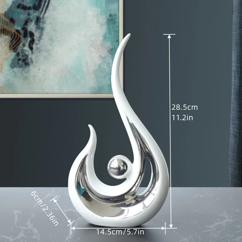 Ceramic Sculptures Ornaments Home Modern Decoration Abstract Statue Room Art Decor Luxury Porcelain Figurine Table Accessories