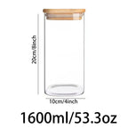 Food Storage Containers with Airtight Lid,Clear Glass Canister,Kitchen Pantry Storage jar for Pasta Sugar Flour Oat Cereal Beans