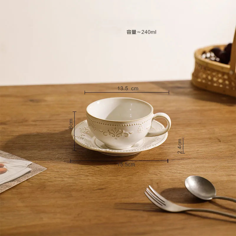 Baroque Vintage Ceramic Dinner Plates Western Food Dishes and Plates Sets European Modern Kiln Change Carving  Tableware Home