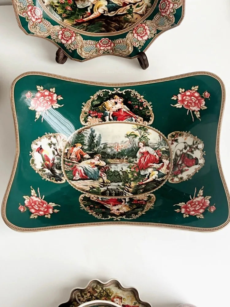 European Famous Painting Series Tableware Set Ceramic Material Underglaze Color Craftsmanship Handmade Painting