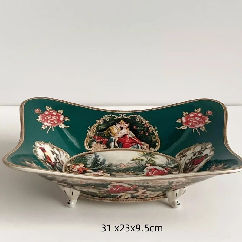 European Famous Painting Series Tableware Set Ceramic Material Underglaze Color Craftsmanship Handmade Painting