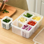 Food Storage Containers with Lids Airtight Refrigerator Food Fresh Box For Onion Garlic And Fruit Kitchen Storage Box
