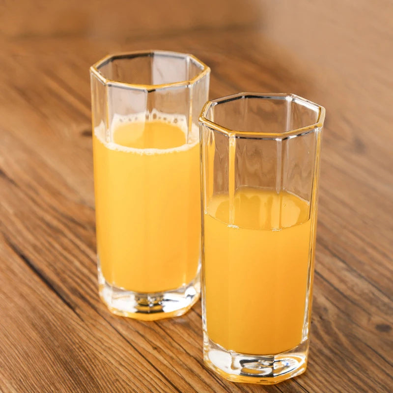 Glassware Kitchen Dining Bar Home Drinkware Tall Water Juice Drinking Glasses Set of 2pcs Transparent Tumbler Crystal Glass Cup