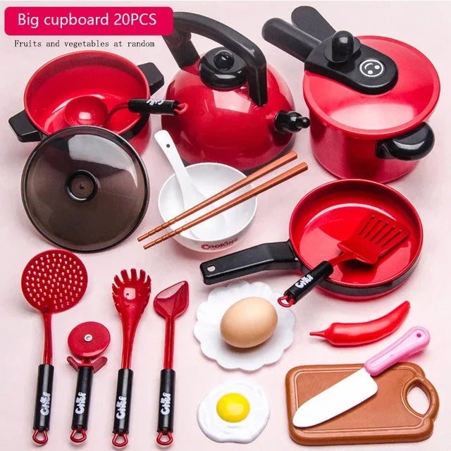 Kitchen Toys Set For Kids Girl Cooking Baby Cutting Fruit Cooking Kitchen Utensils Children's Simulation Education Pretend Play