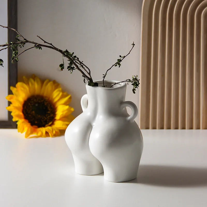 WHYOU Creative Body Art Vase Imitation Ceramic Decorative Vase Nordic Home Decoration Crafts Vase Table Desktop Ornaments Gift
