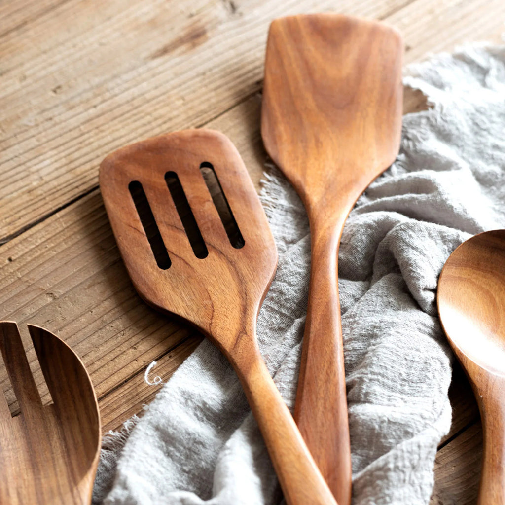 5/9Pcs/set Wooden Kitchen Utensils Set, Wooden Spoons for Cooking, Utensils,Natural Teak Wooden Spoons For Non-stick Pan Gift