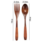 Wooden Dinner Kit Utensil Soups Rice Kitchen Supplies Tableware Dinnerware Sets Fork Spoon