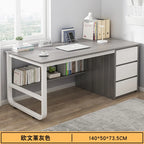 Contemporary Office Study Desk, Contemporary Computer Desk Writing Desk PC Desk Work Desk with 3-Drawers and Metal Legs