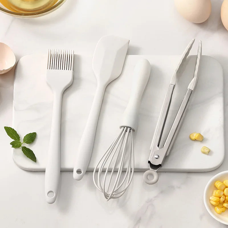 Kitchen Kit 12 Pieces Silicone Food Grade Utensils Cooking Sets Turner Spatula Measuring Spoon Practical Cookware Tool Kitchenwa