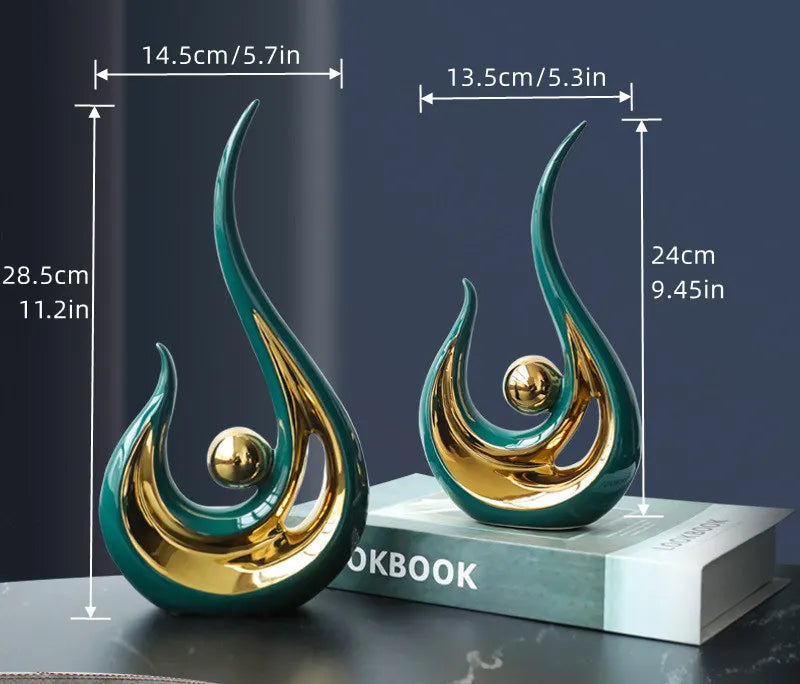 Ceramic Sculptures Ornaments Home Modern Decoration Abstract Statue Room Art Decor Luxury Porcelain Figurine Table Accessories