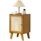 Solid wood bedside table Small apartment sofa side cabinet Rattan edge few storage locker corner few small cabinets