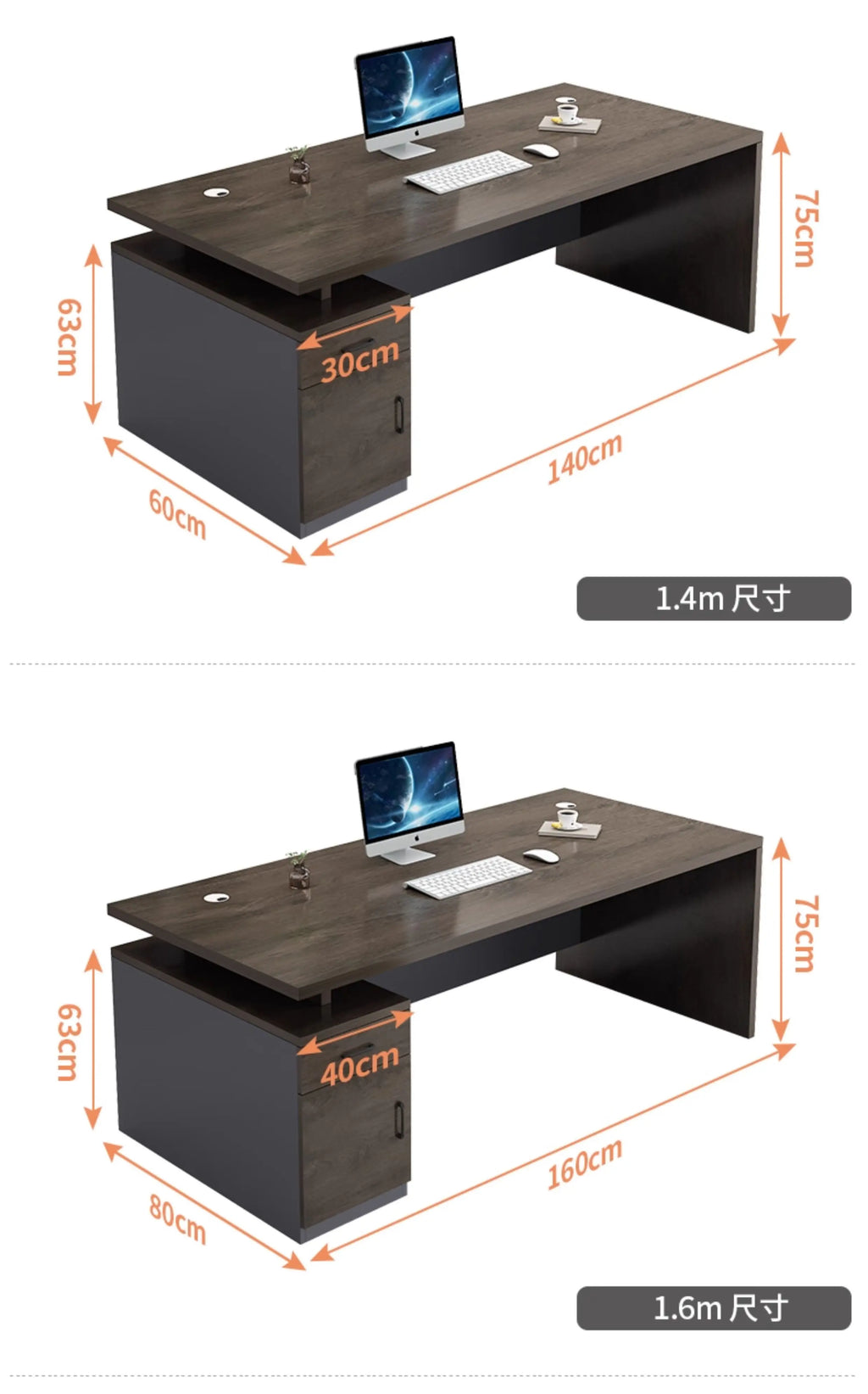 Bedroom Modern Office Desk Design Storage Luxury Fashionable Office Desk Classic Working Biurko Do Komputera Home Accessories