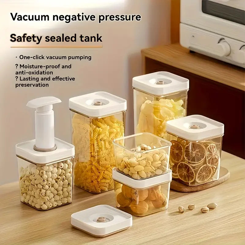 4-piece modern vacuum-sealed food storage containers - household refrigerator storage containers, suitable for food and grains